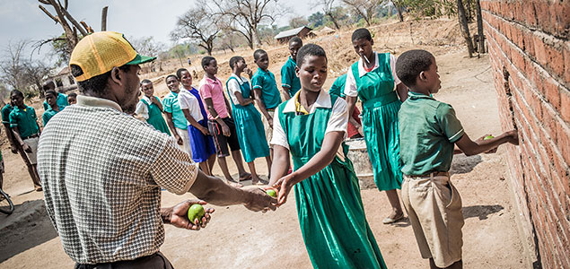 Elever på en skola i Malawi-distriktet Mangochi får skollunch varje dag genom ett projekt som drivs av We Effect, World Food Programme och Malawiska staten. Bönder i trakten får utbildning av We Effect och samtidigt betalt för att leverera grödor som blir till luncher på tio skolor i landet. 